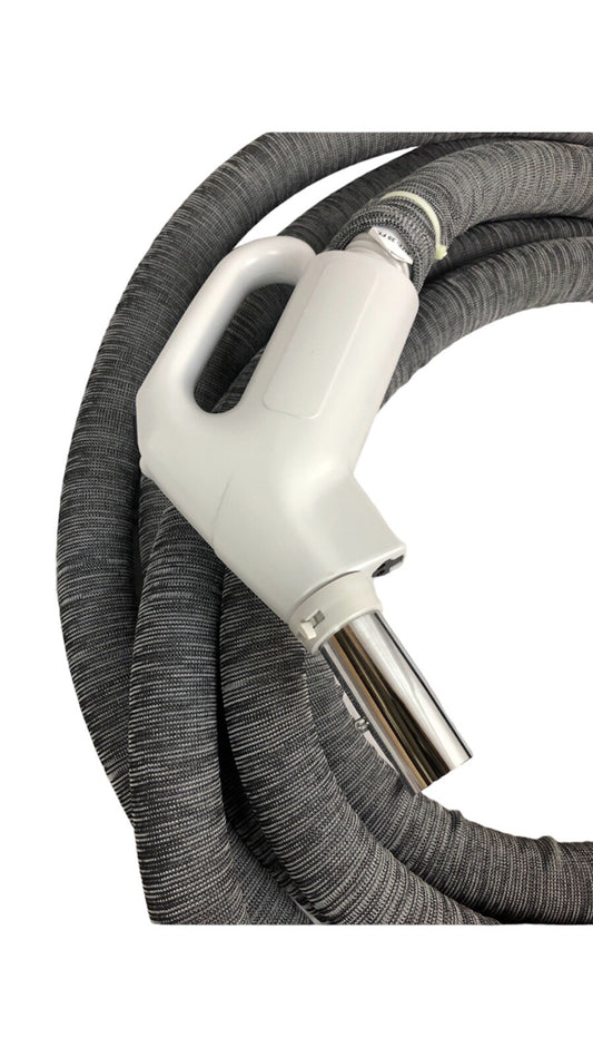 35' Plastiflex Electric Central Vacuum Hose Direct Connect or Pigtail Cord Ships with Hose Sock