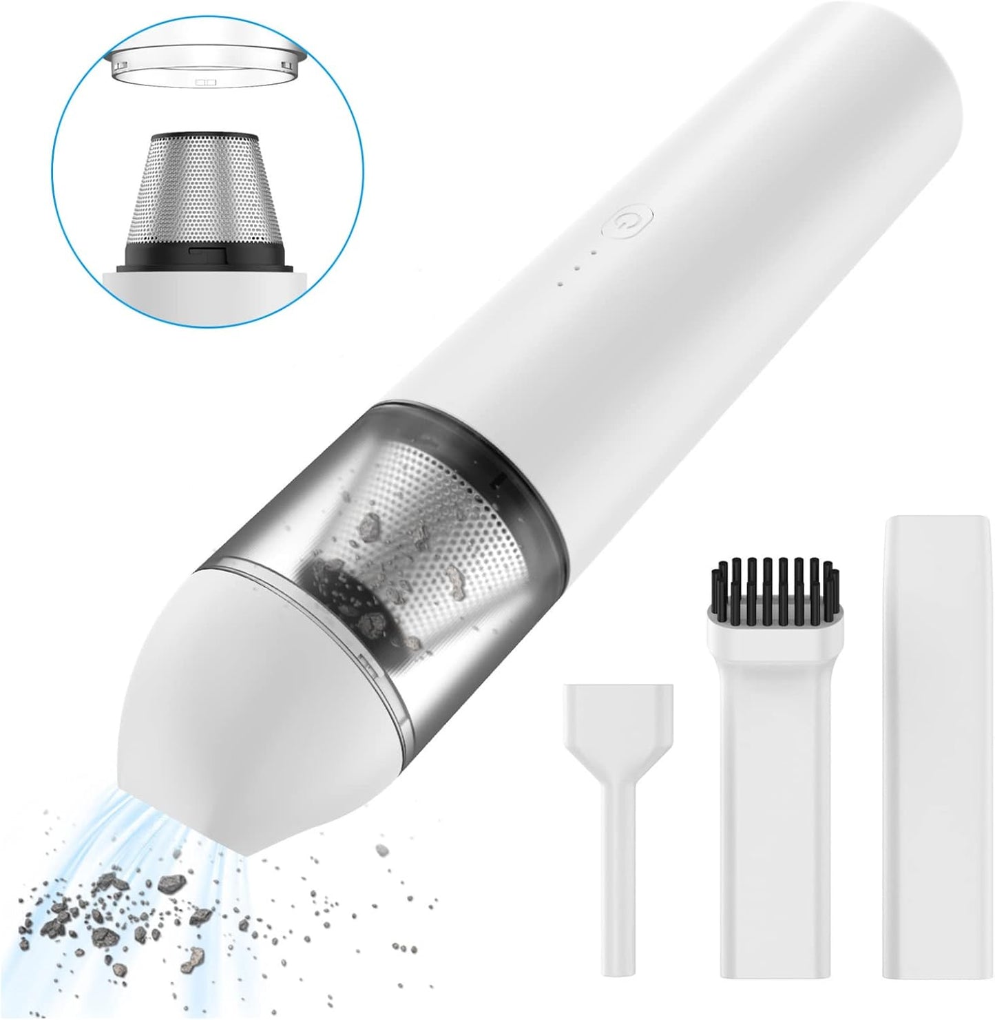 Sonic Power Handheld Portable Mini Vacuum Cordless. Battery Charges In Car Or Plug In.