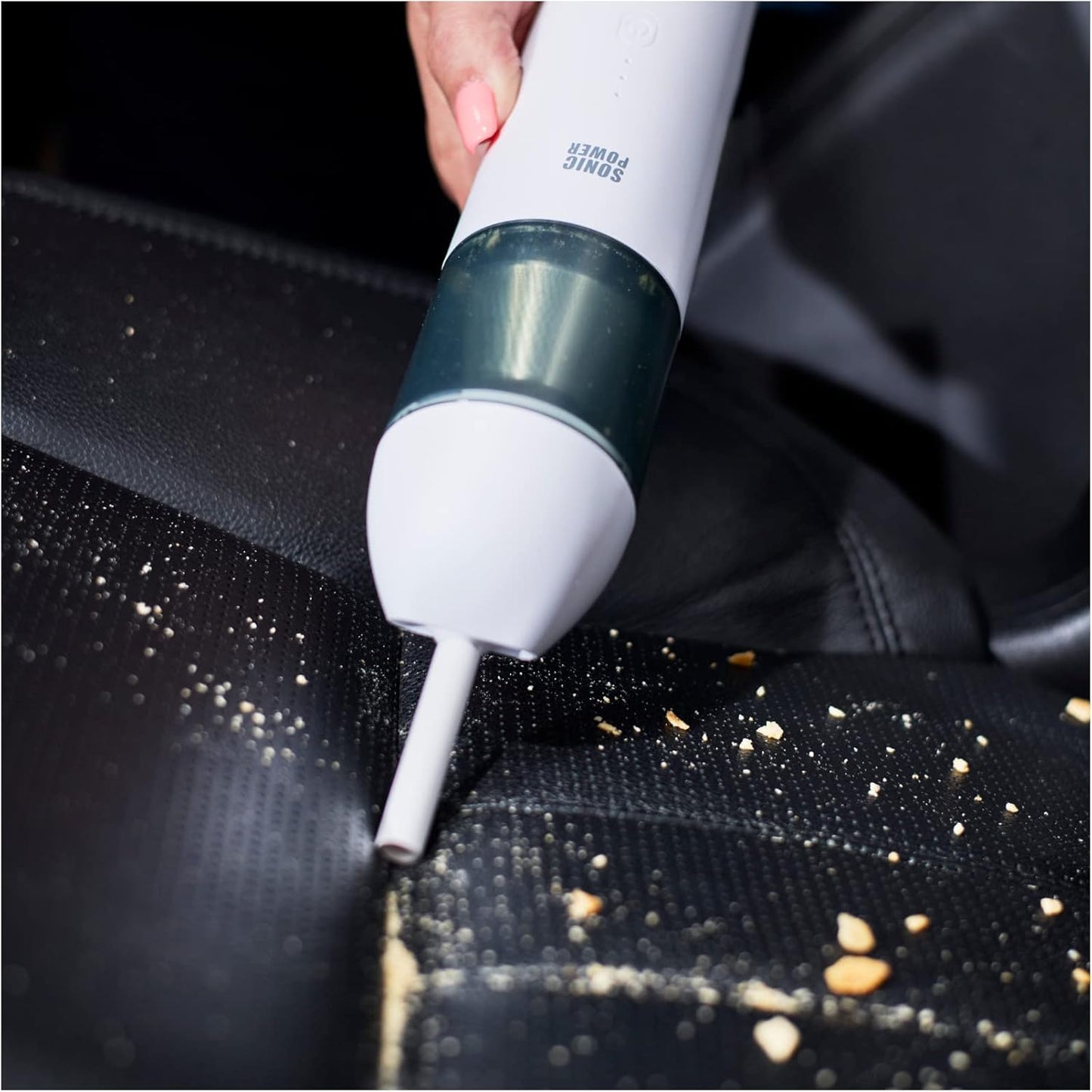 Sonic Power Handheld Portable Mini Vacuum Cordless. Battery Charges In Car Or Plug In.