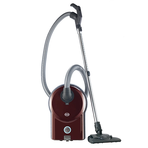 Sebo D1 Canister Vacuum Straight Suction With Air Driven Rug Head and Bare Floor Brush Color Black Cherry