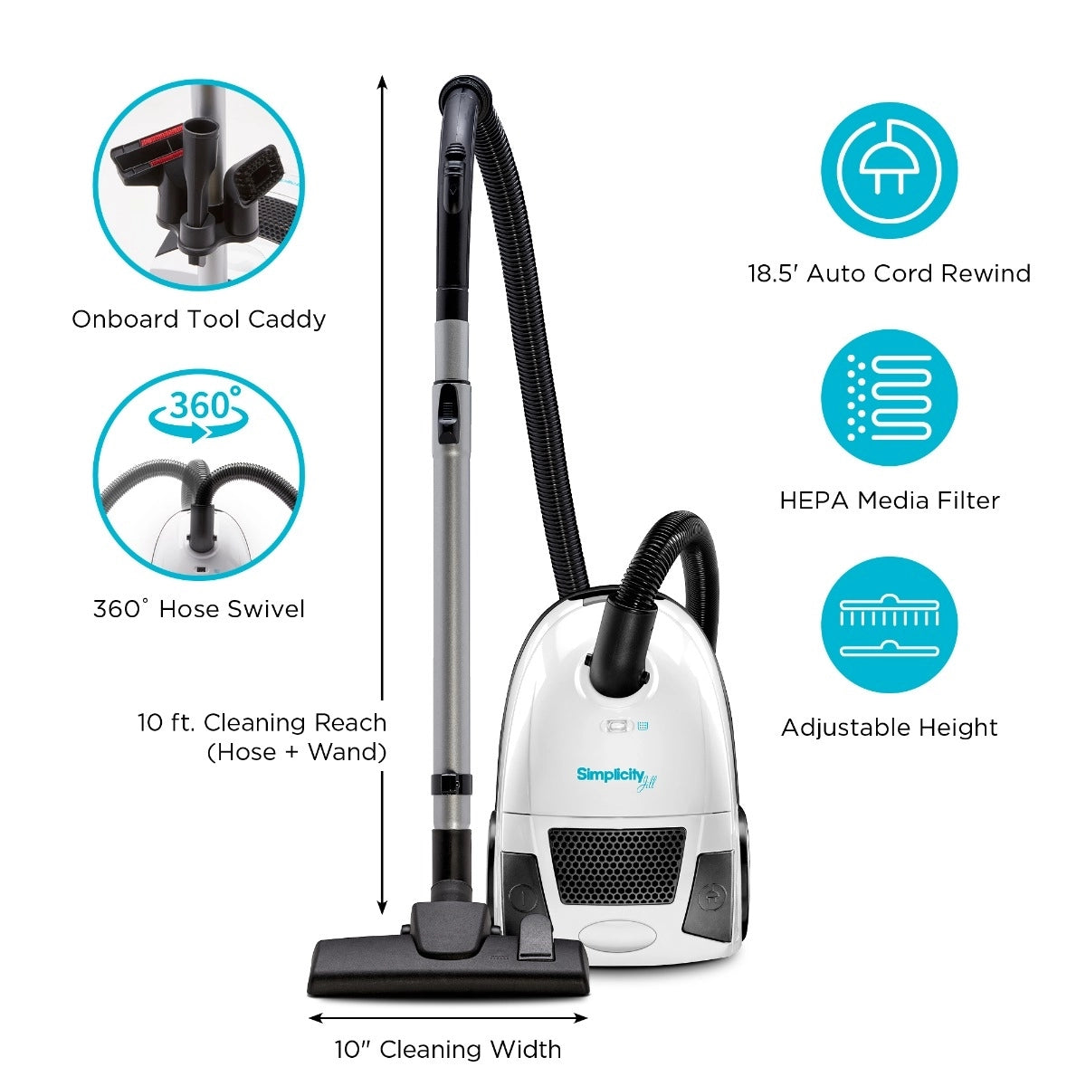 Simplicity Jill Canister Vacuum Cleaner - JILL.12