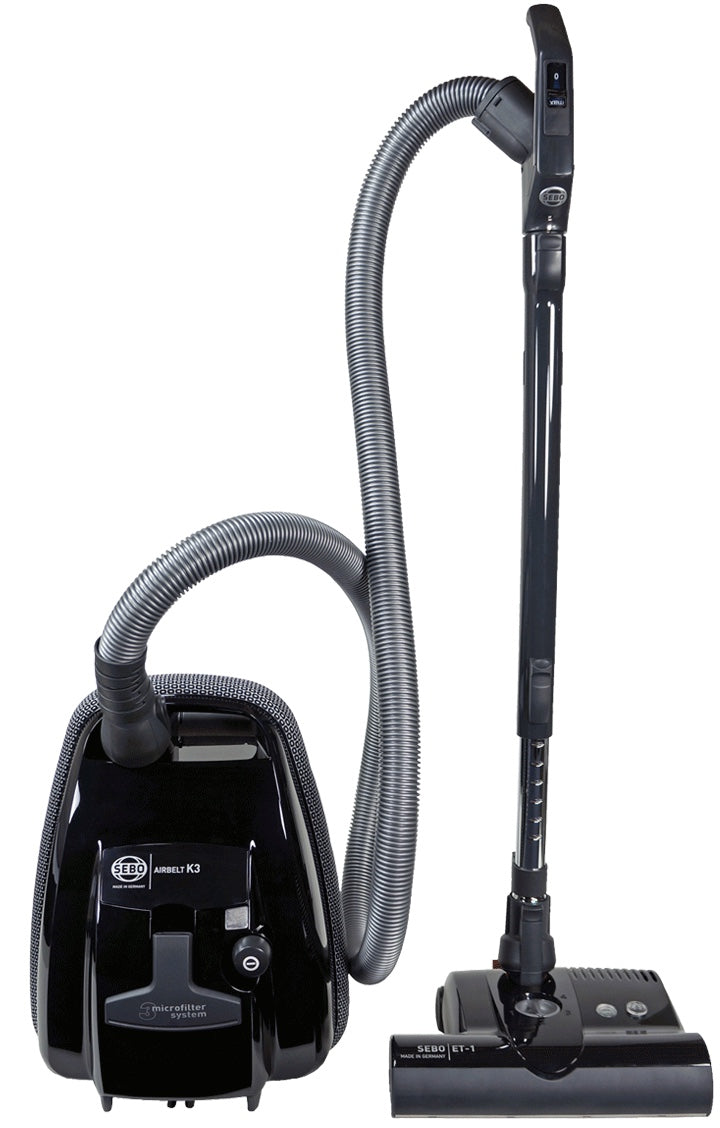 Sebo 9688AM Airbelt K3 Premium Canister Vacuum with ET-1 Black 5 Piece - Onyx Collection