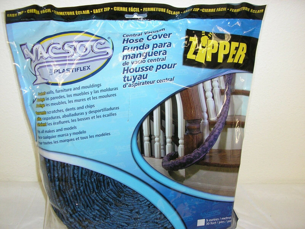 VACSOCK ZIPPERED CENTRAL VACUUM 35FT HOSE SOCK QUILTED - Quality Household Supply