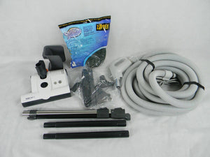 Central Vacuum 30 Foot Hose Accessory Kit Featuring Sebo ET-1 Carpet Power Head - Quality Household Supply